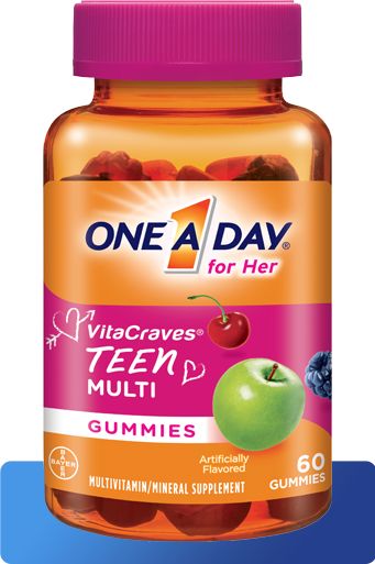 One A Day for Her VitaCraves Teen Multi Gummies Supplement 60 Gummies