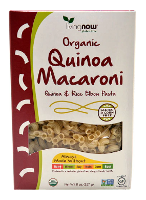 NOW Foods Livingnow Organic Quinoa Macaroni and Rice Elbow Pasta 8 oz