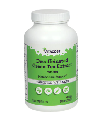 Vitacost Decaffeinated Green Tea Extract 725 mg 200 Capsules