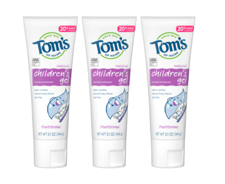 Tom's of Maine Children's Fluoride Anticavity Gel Toothpaste Fruitilicious 3Pack