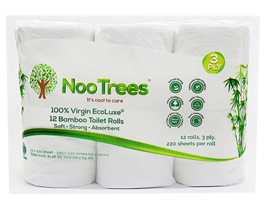 NooTrees Bamboo Toilet Rolls 3 Ply 12 Rolls