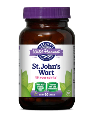 Oregons Wild Harvest St. Johns Wort Hebal Supplement 90 Vegetarian Capsule