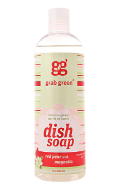 GrabGreen Liquid Dish Soap Red Pear with Magnolia 16 fl oz