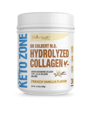 Keto Zone Hydrolyzed Collagen plus Probiotics Type I II and III 22.22 oz