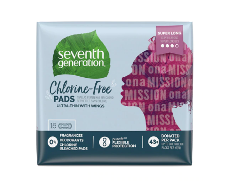 Seventh Generation Chlorine Free Ultra Thin Pads 16 Pads
