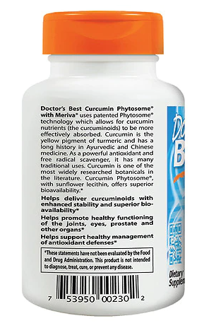 Doctors Best Curcumin Phytosome with Meriva 500 mg 180 Veggie Caps