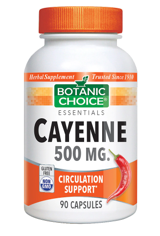 Botanic Choice Herbal Supplement Capsules Essentials Cayenne 500 mg 90