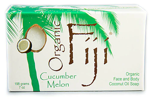 Organic Fiji Face and Body Coconut Oil Soap Cucumber Melon 7 oz