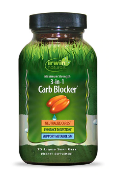Irwin Naturals Maximum Strength 3 in 1 Carb Blocker 75 Liquid Softgels