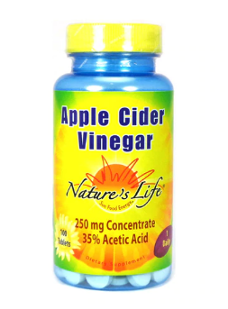 Natures Life Apple Cider Vinegar Dietary Supplement 250 mg 100 Tablets