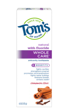 Toms of Maine Whole Care Anticavity Toothpaste Cinnamon Clove 4oz