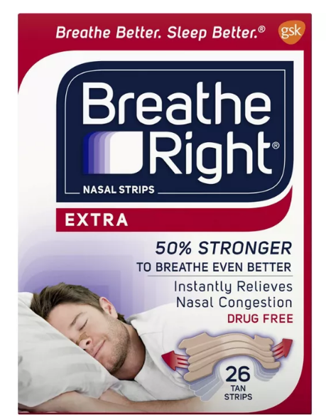 Breathe Right Extra Tan Drug Free Nasal Strips for Congestion Relief