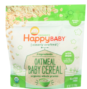 Happy Baby Organics Oatmeal Baby Cereal 7oz