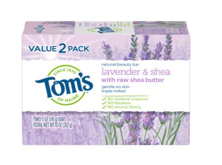 Tom's of Maine Natural Beauty Bar Soap Lavender and Shea 5oz Pack of 2