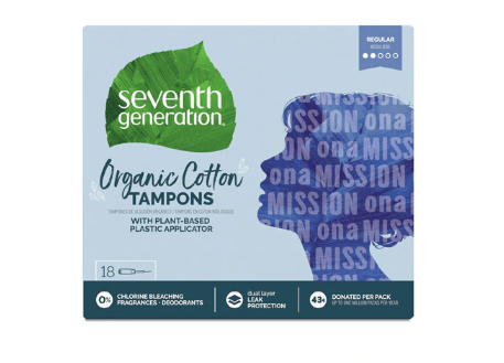 Seventh Generation Organic Tampons Free and Clear Regular 18 Tampons