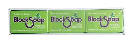 Block Island West Beach Bayberry Block Soap 4.5Oz Bars 3 Pack