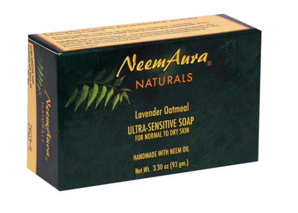Neem Aura Naturals Ultra Sensitive Soap Lavender and Oatmeal 3.3 oz