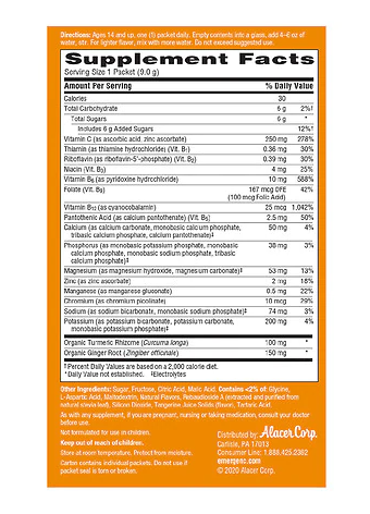 Mix Immune Support Emergen C Turmeric Ginger