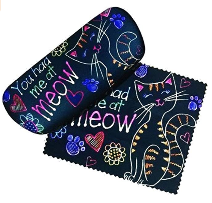 Spoontiques Padded Eyeglass Case with Matching Lens Cloth You had me at Meow Cat
