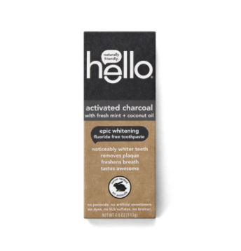 Hello Activated Charcoal Whitening Fluoride Free Toothpaste 4oz