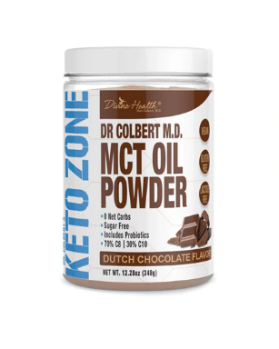 Keto Zone Divine Health Dr Colbert M.D. MCT Oil Dutch Chocolate 12.28oz
