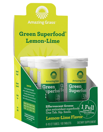 Green superfood Amazing Grass Effervescent Lemon Lime 60 ct.