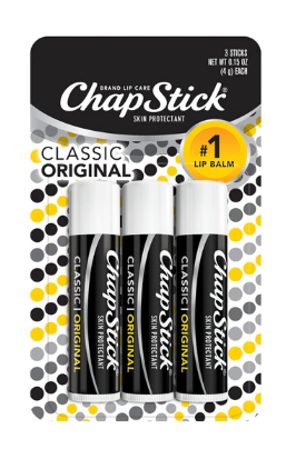 Chapstick Classic Lip Balm Original 0.15 oz Each 3 Pack