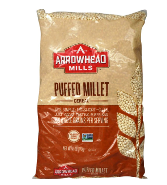 Puffed Millet Cereal 6oz Arrowhead Mills Natural 12pk