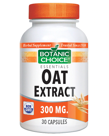 Botanic Choice Oat Extract 300mg Herbal Supplement 30 Capsules