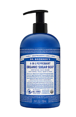 Dr. Bronners Organic 4 in1 Pump Soap Sugar Peppermint 24floz