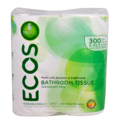 Earth Friendly ECOS 2Ply Toilet Paper Fragrance Free 4 Rolls