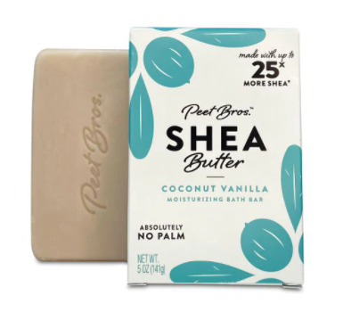 Peet Bros Shea Butter Bar Soap Coconut Vanilla 5 oz