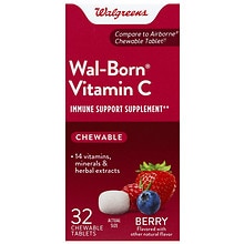 Wal Born Vitamin C Chewable Tablets Berry 32.0ea