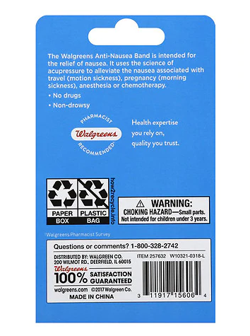 Walgreens Motion Sickness Relief Band 1.0pr