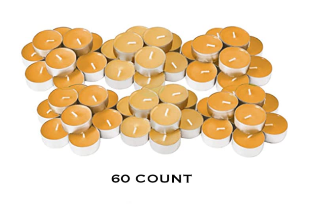 IKEA SINNLIG Passion Fruit Pineapple Scented Tealight / 1.5in Dia / 4 hrs Burning time/Made in USA 60 Count