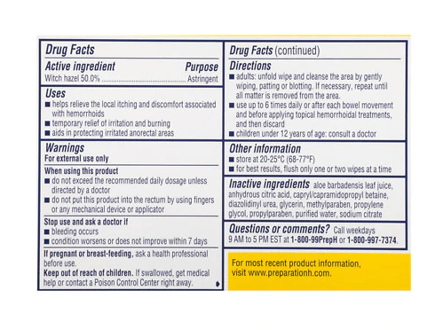 Preparation H Totables Hemorrhoidal Wipes 50 ct