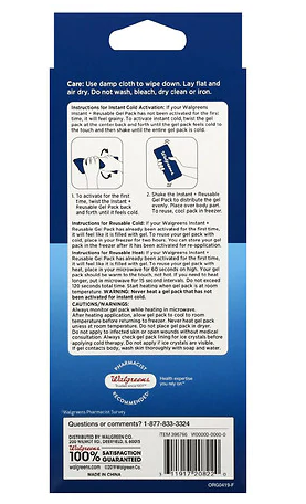 Walgreens Instant and Reusable Gel Cold Compress