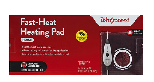 Walgreens Fast Heat Heating Pad Plush Standard 1pc