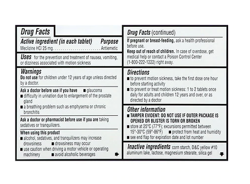 Walgreens Wal Dram II Antiemetic Travel Sickness