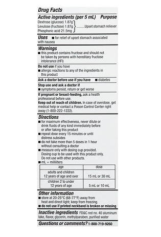Walgreens Nausea Relief Liquid Cherry 4oz