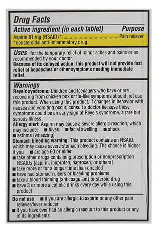Walgreens Aspirin Low Dose 81mg Enteric Coated