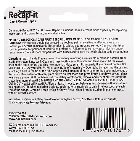 Repair Crown Dentemp Recap it Cap 0.04oz
