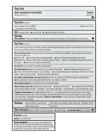 Pain Relief Tablets Cystex Urinary 40ea