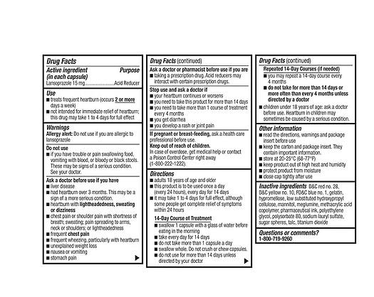 Walgreens Lansoprazole Delayed Release Caps 15 mg 14ea