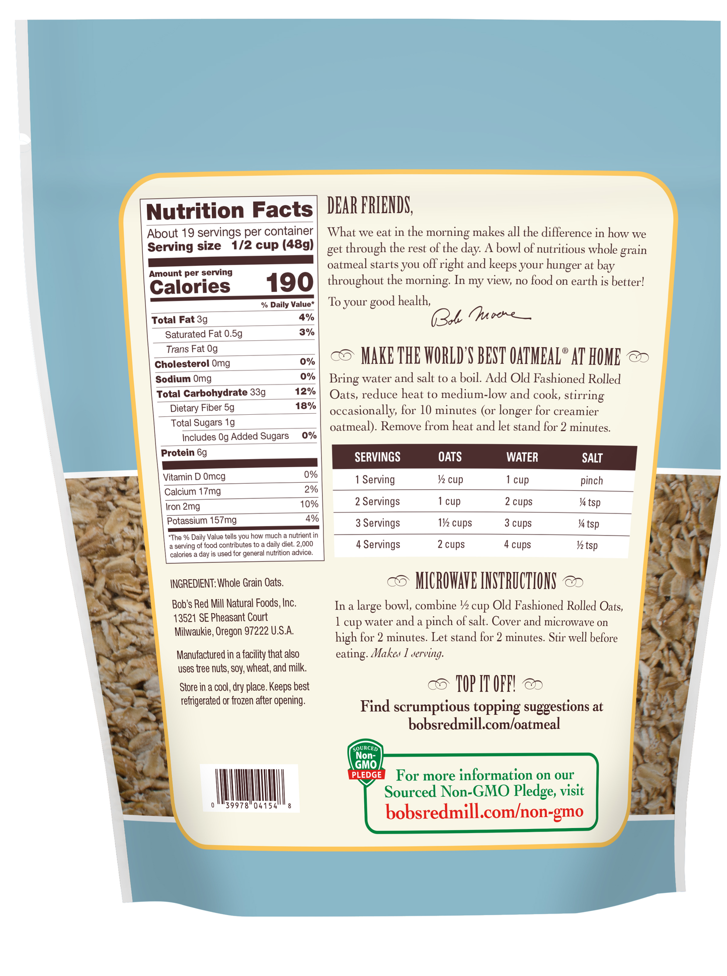 Rolled Oats Old fashioned Bobs Red Mill 32oz