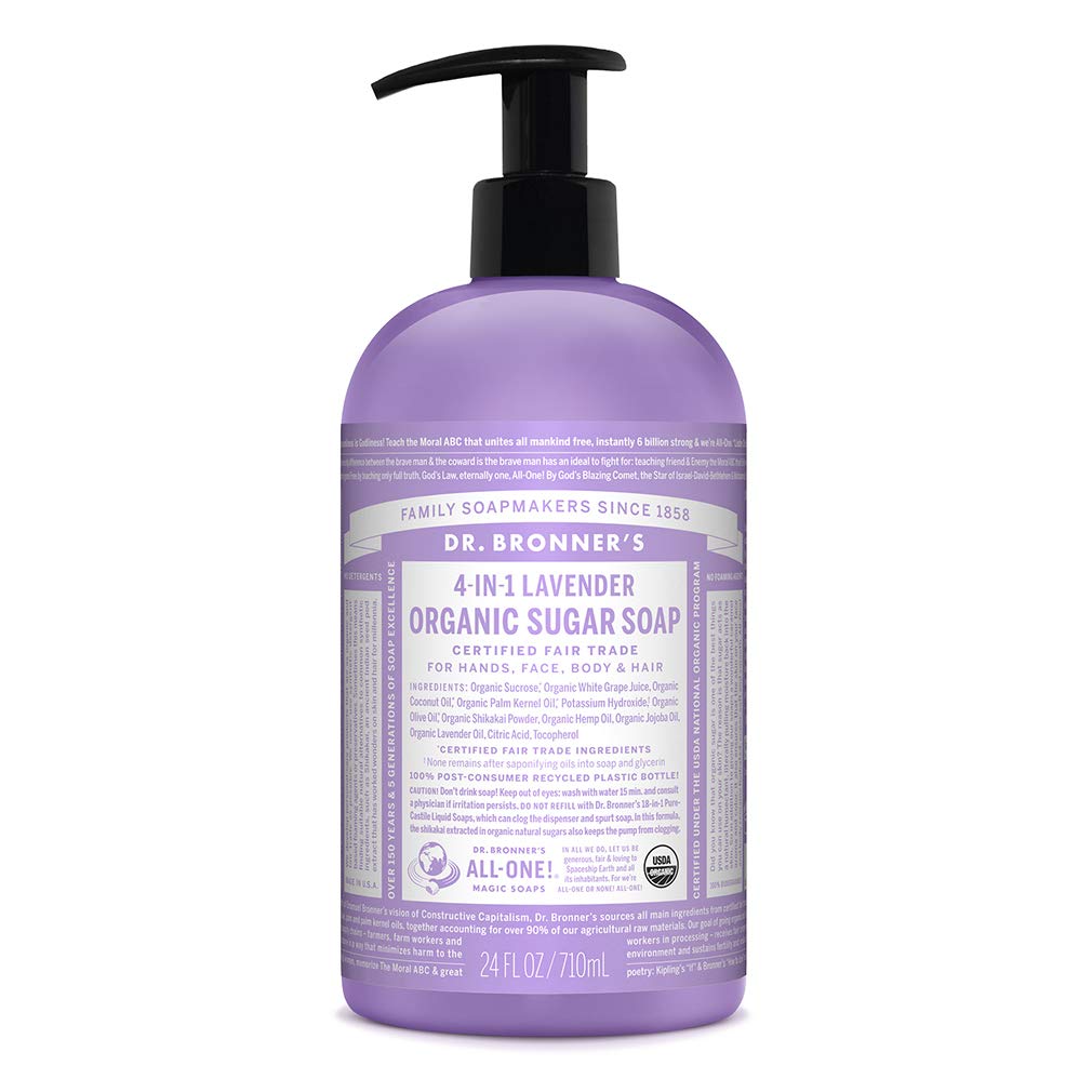 Pump Soap Dr. Bronners 12oz 4in1 Sugar Lavender Organic