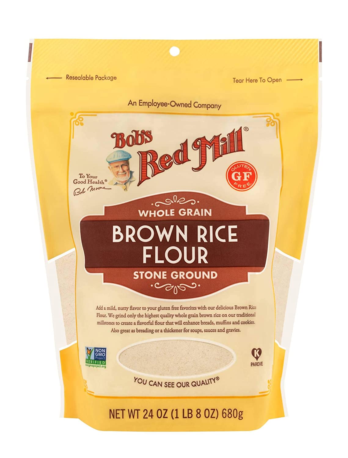 Bobs Red Mill Brown Rice Flour 24 oz Resealable Pouch