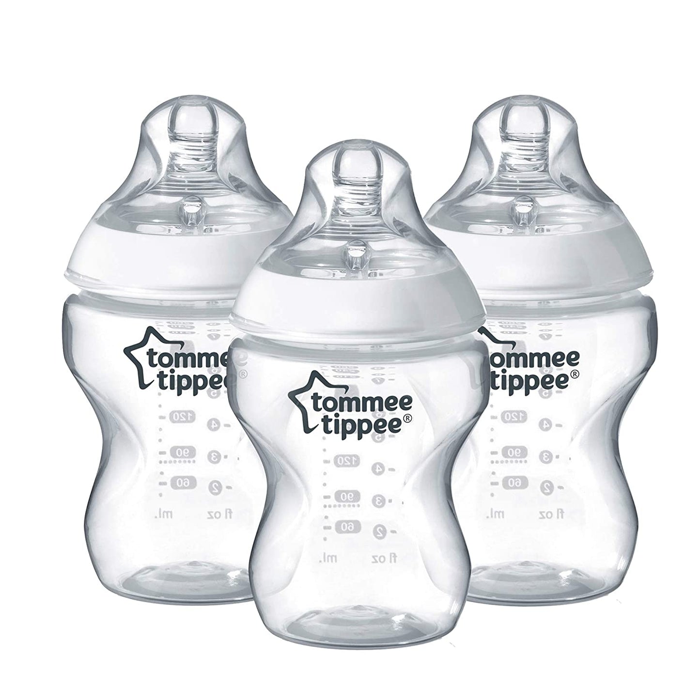 Tommee Tippee Closer to Nature Clear Baby Bottles 9 oz. 3 Pack