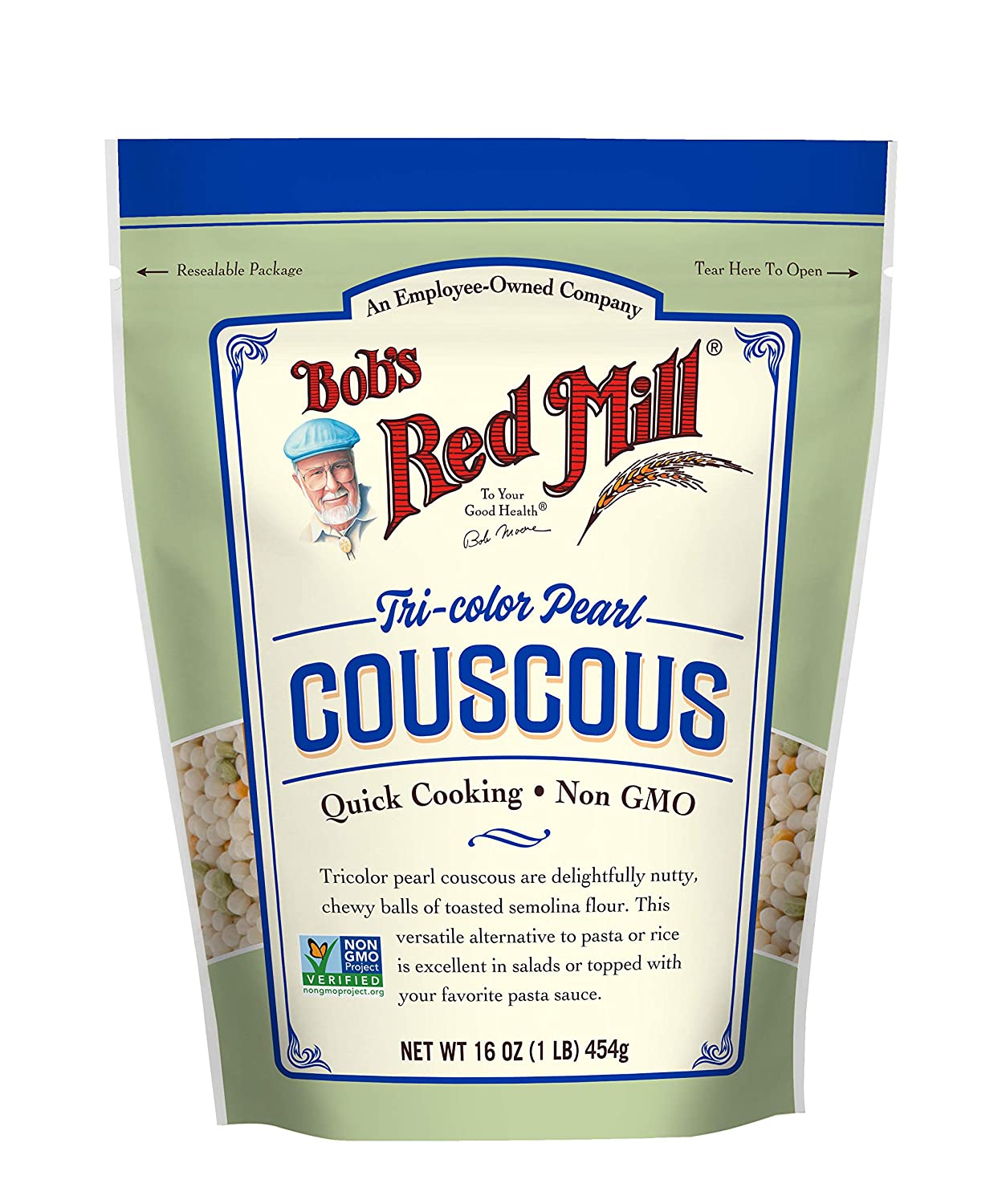 Tri Color Pearl Couscous Resealable Bobs Red Mill 16oz 4pk