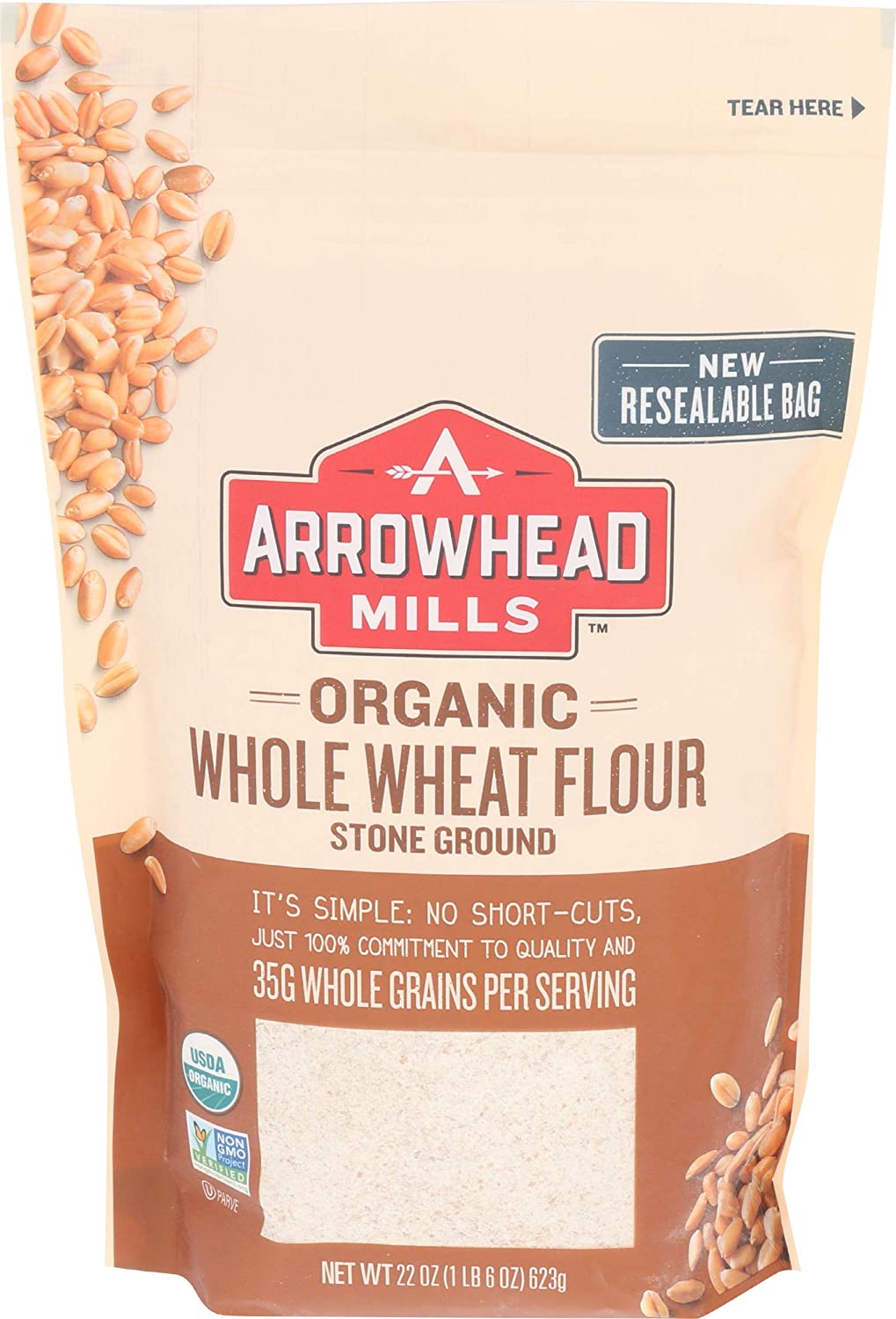 Organic Whole Wheat Flour Arrowhead Mills 22oz